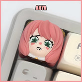 Cute Anya Spy Family Keycaps - Handmade Cherry MX Keycaps for Custom Mechanical Keyboards